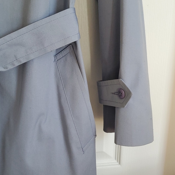 VINTAGE LONDON FOG POWDER BLUE TRENCH COAT 12P - Picture 7 of 8